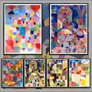 PIKPAKA Modern Color Block Fashion Design P-PAUL KLEE Poster Sticky Waterproof Wall Art High Quality Print Aesthetic Home Living Bedroom Decor Trendy Room Decoration Easy-To-Apply Gift Durable