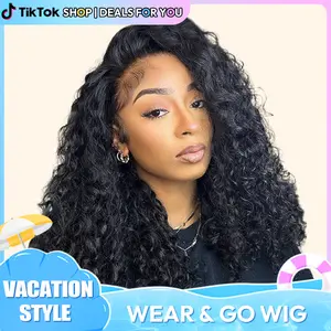 Water Wave Half Wig Human Hair | 3-in-1 Drawstring Wear And Go Invisible Hairline Wig #SummerVibe