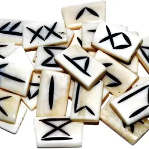 Bone Rune, Elder Futhark Rune Set, Viking Runes for your Divination, Comes in a velvet travel bag, Witchcraft & Wicca Supply, Divination set
