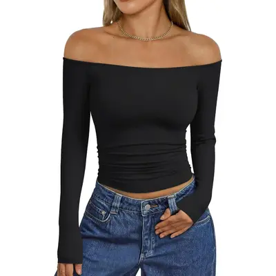 Hollister Long Sleeve Off The Shoulder TikTok Shop