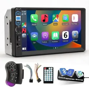 UPGRADE! 7" 2DIN Touchscreen Car Stereo MP5 Player: Wired Android Auto & Mirror Link, Wireless Bluetooth, SWC, 30-Band EQ, Fast Charger, Hands-Free Calling & Voice Assistant. USB/TF/AUX/FM. Fits Car/Truck/RV/Van/Bus. Easy Install