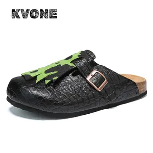 Men’s summer breathable clogs—fashionable casual shoes/slippers, two-tone design for versatile styling