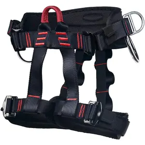 Wider Half Body Climbing Waist Protection Safety Harness Gear for Roofing Fire Rescuing Rock Climbing Rappelling Tree Climbing Red