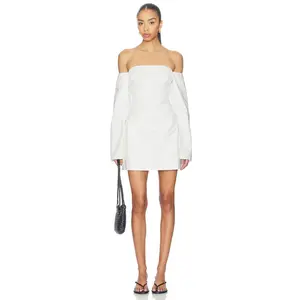 SIR. Martina Sleeved Mini Dress in Ivory