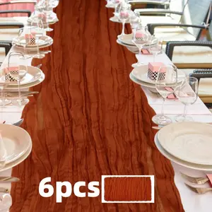 6 Pack Cheesecloth table runner Christmas Gauze Boho Table Runners for Wedding Decor Bridal Shower Decorations Party(35" x 118")