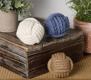 Home Reflections Set of (3) 3" Nautical Rope Knot Scatter