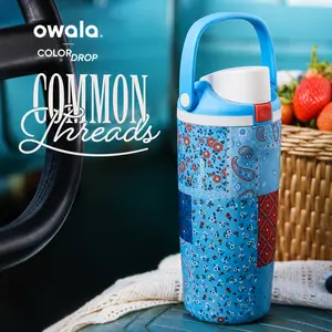 [New] Owala Color Drop "Common Threads" Tumbler 30oz – Leakproof Stainless Steel Travel Mug with FreeSip Lid, Reusable Water Bottle for School, Office & Gym