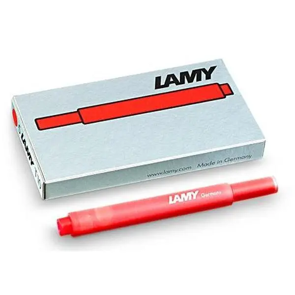 LAMY Red Writing Pen Cartridges - Set of 5, Fits Writing Pens, Compatible with Styluses for Tablet & Computer Accessories, Ink Cartridges