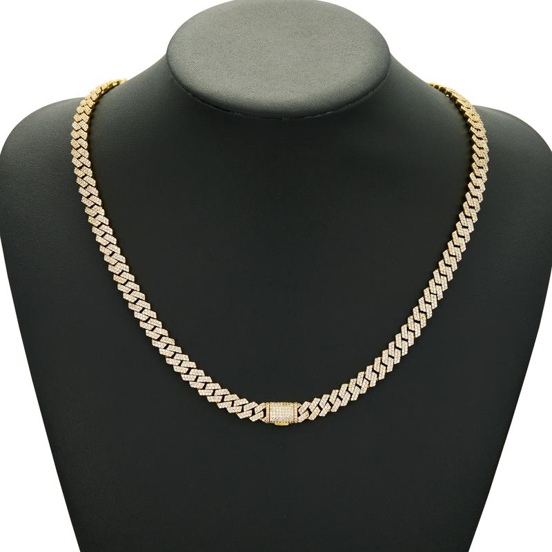 8mm Heavy Iced Out Cuban Link Chain 18K White Gold Plated Diamond Thick Choker Necklace for Men Women Hypoallergenic Bling Hip Hop Jewelry with Gift Box valentines gifts for gf chains men's valentine's gifts heavy chain