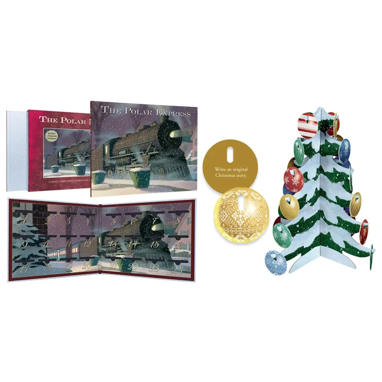 The Polar Express: Christmas Countdown Deluxe Gift Set [With Decorative Press-Out Ornaments and Christmas Countdown Calendar] by Chris Van Allsburg (Hardcover)