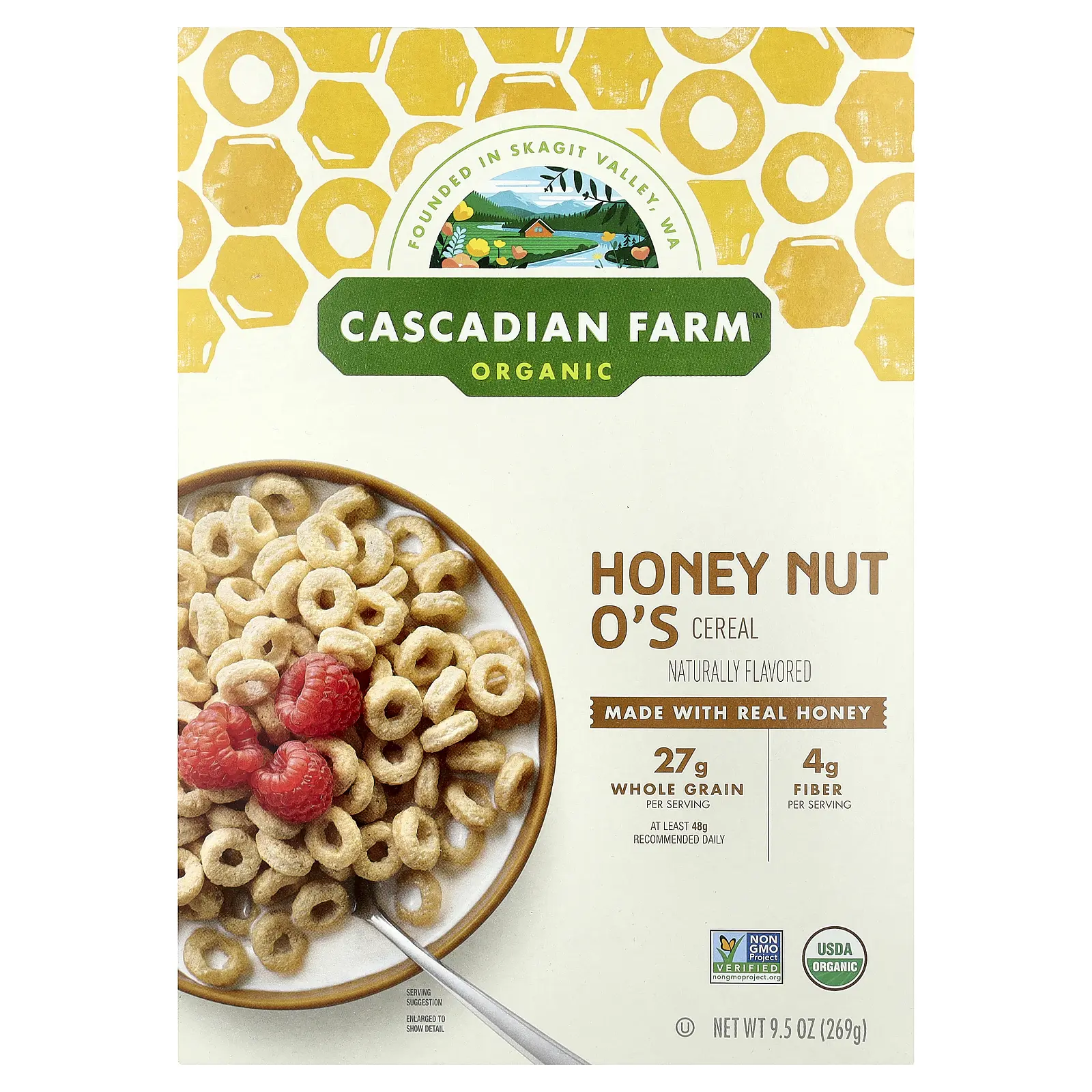Cascadian Farm Organic Honey Nut O's Cereal, 9.5 oz (269 g) Cascadian Farm Organic Honey Nut O's Cereal, 9.5 oz (269 g)