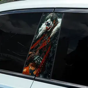 2 Piece Joker Personality Pattern Vinyl Decal - Durable PVC Self Adhesive Waterproof Sticker for Cars, Walls, Laptops, Trucks, Motorcycles, Vehicle Scratch Covers - Perfect for Birthday Party Gifts