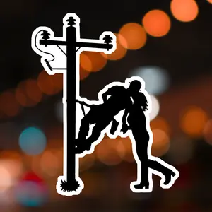 Lineman Sticker, Lineman Girlfriend, Linewife, I Love My Lineman, LINEMAN Hard Hat Sticker, Blue Collar Stickers.