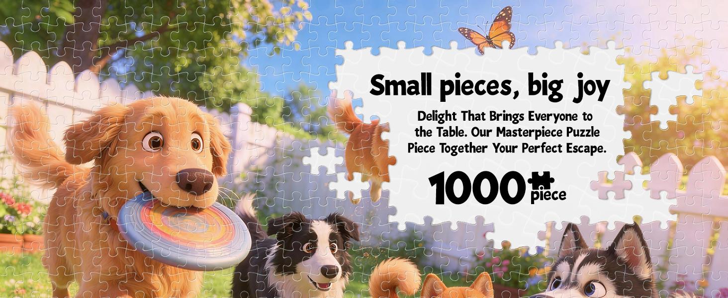 Jigsaw Puzzles for Adults 1000 Pieces Playful Puppies Vibrant Cartoon Dogs Garden Adventure Puzzle, Adults & Dog Lovers | Colorful Family Fun Activity & Wall Art Decor for Birthday Jigsaw Puzzles for Adults 1000 Pieces Playful Puppies Vibrant Cartoon Dogs Garden Adventure Puzzle, Adults & Dog Lovers | Colorful Family Fun Activity & Wall Art Decor for Birthday