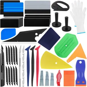 Car Wrap Tool Kit Vehicle Wrapping Tools Vinyl Wrap Applicator Tool Kit Window Tint Tools with Gloves & Vinyl Wrap Magnetic Holder for Car Wrapping, Window Tinting