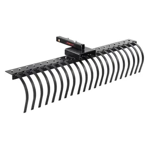 VEVOR Tow Behind Landscape Rake, 60" Tow Dethatcher with 21 Steel Coil Tines, Lawn Dethatcher Rake Attaches to 48" or 60" Toolbars and 3-point Suspension Systems, for Leaves, Pine Needles, and Grass