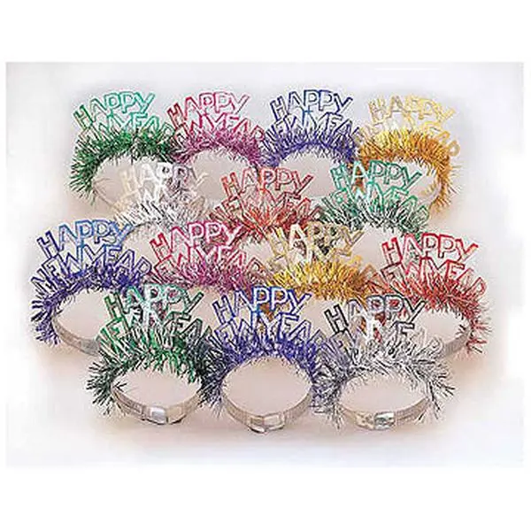 212 MAIN Unisex Foil & Glitter Fringe Tiaras, 50-Pack Festive Holiday Accessories, Vibrant Design for Home & Party Group Decor (Home & Festive Party Supplies)