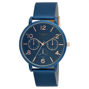 Gianello Mens Faux Chrono Mesh Bracelet Watch