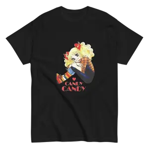 CANDY CANDY BLACK T-SHIRT, ANIME VINTAGE FAN, UNISEX GRAPHIC COTTON TEE
