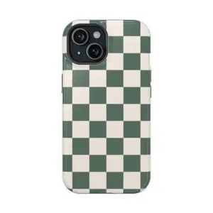 Green Checkered Protective case, fun design, compatible with iPhone 17 Pro Max, 17Air, 16 Pro, 15 Plus, 14, 13, 12 and 11, TPU full screen, shockproof, stylish, scratch-resistant, soft silicone material, drop-proof
