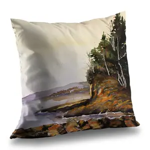 360 Stand Durable Cushions C1PT1414BVV8VF 14x14 in. Peaceful Lake-Orange Poly Twill Throw Pillow, Home Decor Accessory for Bedroom, Textile Soft Furnishing, Home Decorative Cushion