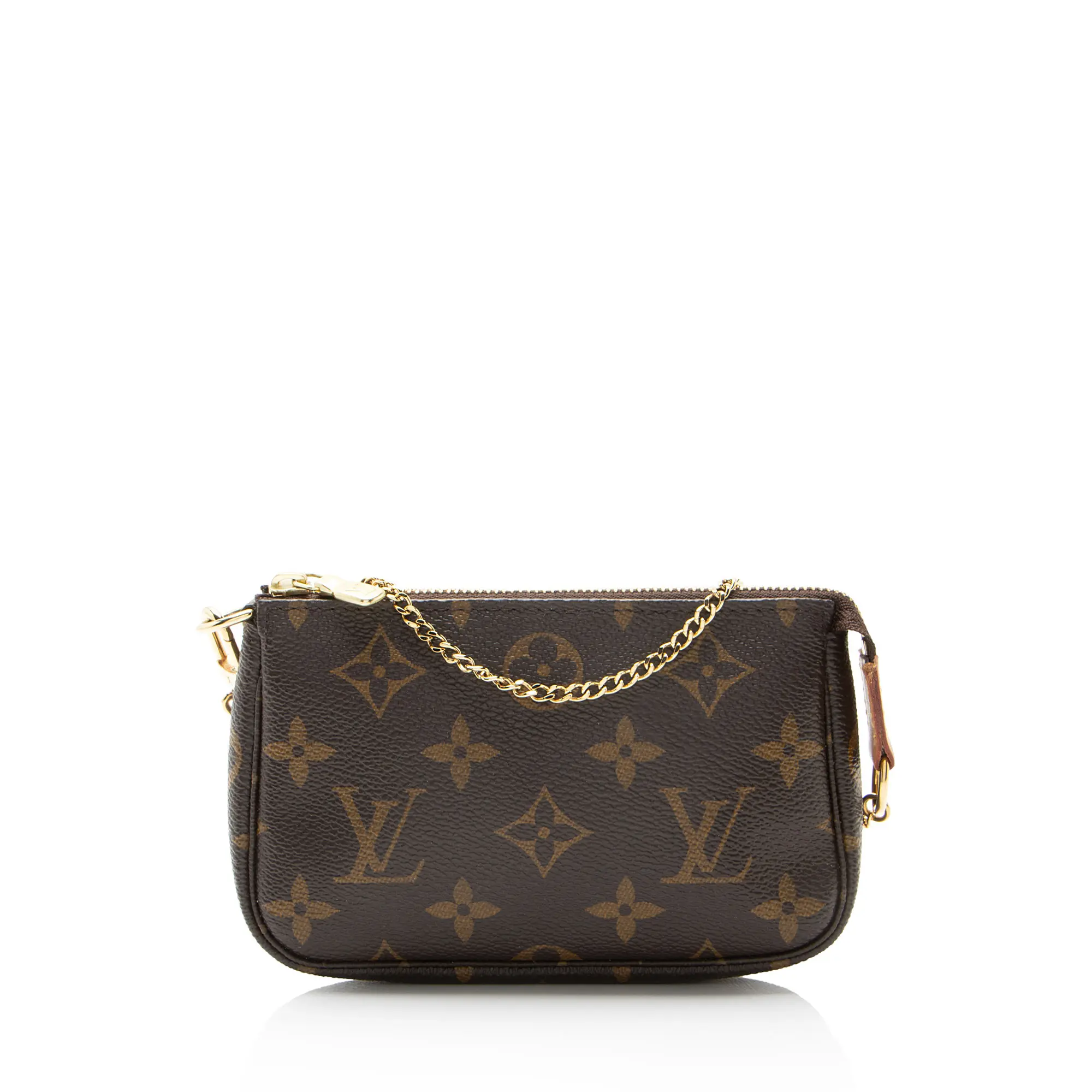 Pre-owned Louis Vuitton Leather Clutches & Wristlets Monogram Canvas Mini Pochette Accessoires