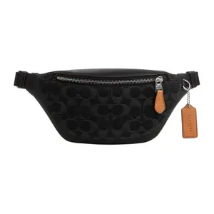 COACH Warren 29 Monogram Zippered Shoulder Bag in Fabric and Leather for Men and Women Crossbody Bum Bag Adjustable Waistband Bag
