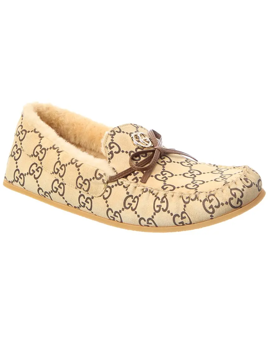 Gucci Gg Logo Prestige Suede Loafer