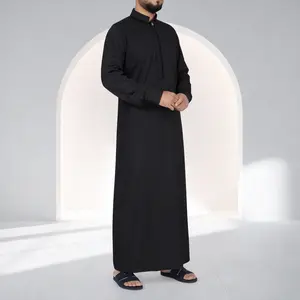 Premium Modern Onyx Black Thobe - Men Premium Modern Onyx Black Thobe - Men