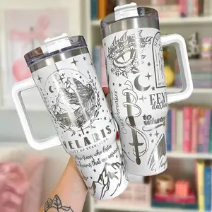 ACOTAR 40oz Engraved Tumbler, Fantasy Book Lover Gift, Feyre and Rhys, Court of Thorns and Roses, Laser Engraved, Gift for Fan