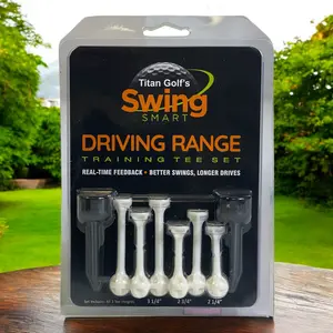 Titan Golf Swing SMART Driving Range Tee Set - 2 Bases & 6 Interchangeable Tees for Fairway Woods & Oversized Drivers - Eco-Friendly & Reusable for Practice & Lessons
