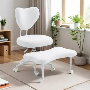 360° rotating, heart-shaped backrest, ergonomic cross-legged chair (with wheels), meditation chair, chair specifically designed for adults with ADHD, with widened and adjustable backrest and seat, yoga office chair