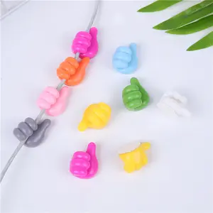 10Pcs Self-Adhesive Wall Decoration Storage Hooks Creative Silicone Thumb Key Hanger Hook Home/Office Data Cable Clip Wire Desk Organizer