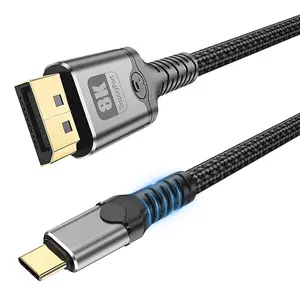 USB C to DisplayPort  3.3FT, 8K@60Hz 4K@240Hz Unidirectional Thunderbolt 3/4/5 to DisplayPort Cord USB C to DP Compatible with MacBook Pro/Air,  16 Pro/Max, XPS, Surface