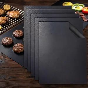 Professional Non-Stick Silicone Baking Mat, Reusable High Heat Grill Sheet Set for BBQ Oven Air Fryer, Durable Skid-Proof Pan Liner for Kitchen Camping Picnic, Easy Clean Food Grade BBQ Tools Accessories