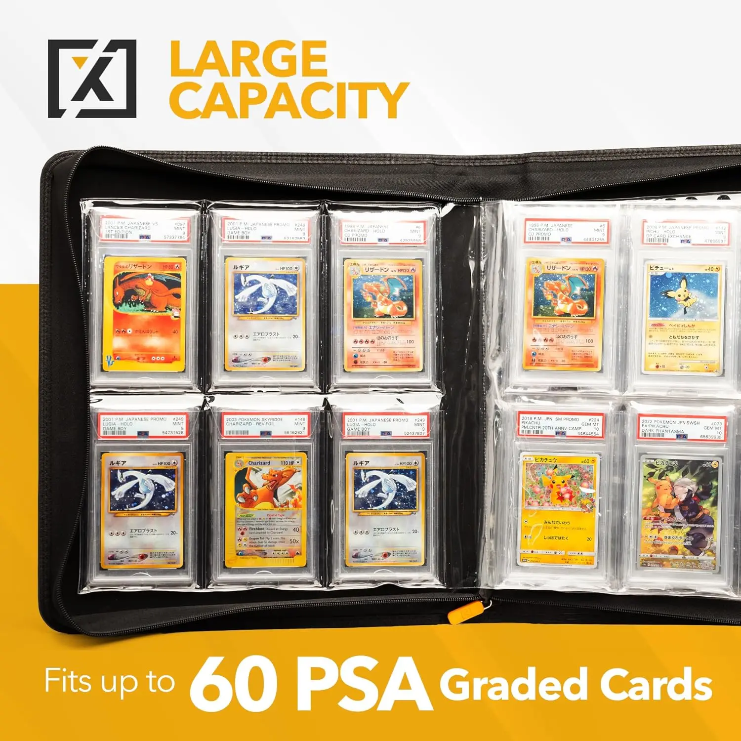 60 card binder 6-Pocket Graded  Custom Fit for PSA Slabs (Holds Cards Composed of ultra 3 Pack Index Card Binder
