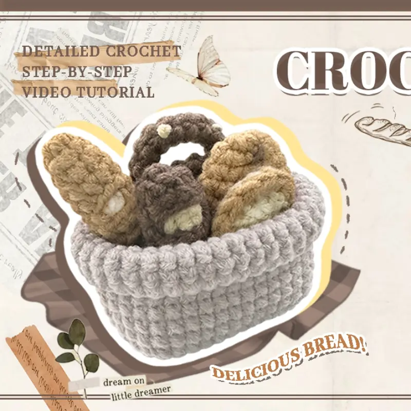 YAMAXIN 6PCS Crochet Set for Beginners - Easy Arts And Crafts Knitting Tool Set A Basket of Bread Included Friendly for Novices