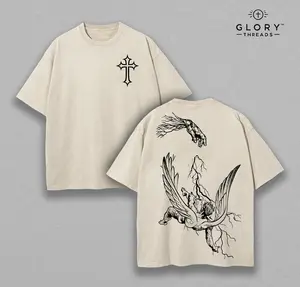 Fallen Angel – Divine Judgment Graphic Tee Chrsitian Washed T-Shirt, Bible Verse Religious Aesthetic Spiritual Fashion USA Church Outfit Easter Tee, Christian Apparel Streetwear Gym Menswear Oversized Top Men or Women