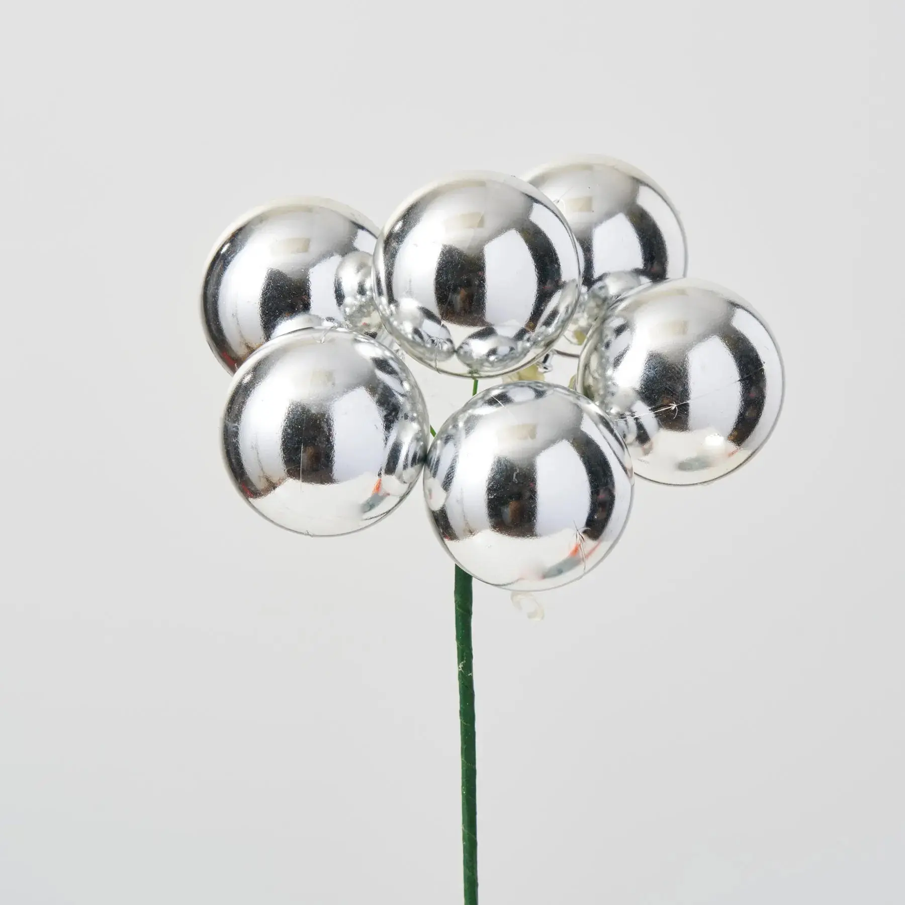8" Round Glossy Silver VP Ball Ornament, Hangable Festive Decor with Fully Wired Bendable Branches & Shine-Enhancing Feature - Christmas Tree Holiday Pick, Ornaments Decor