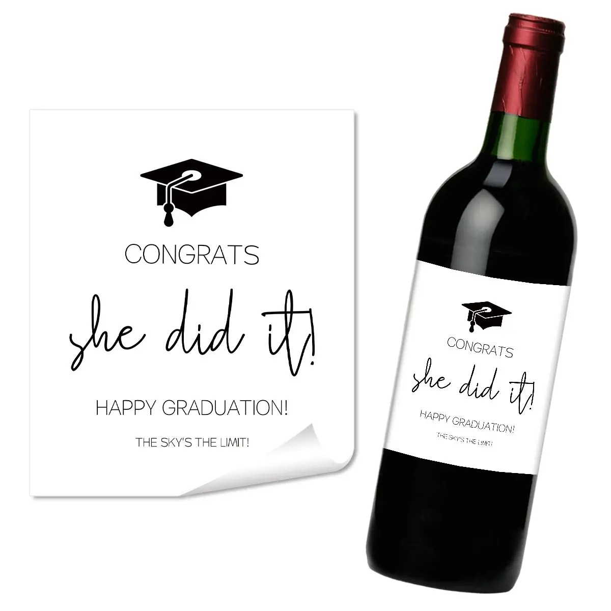 Creative Graduation Wine Bottle Stickers Set, Sticker Sheets, Perfect Gift Tags & Decorations, Ideal Party Souvenirs, Unique Graduation Celebratory Items, Stickers Kit