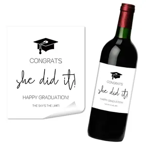 Creative Graduation Wine Bottle Stickers Set, Sticker Sheets, Perfect Gift Tags & Decorations, Ideal Party Souvenirs, Unique Graduation Celebratory Items
