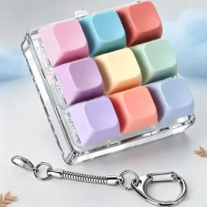 Keyboard Fidget Toy,Colorful Fidget Clicker Keyboard Fidget Keychain, Button Fidget Gifts for Adults to Relieve Stress and Pass Time