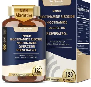 NMNH 500mg (Dihydronicotinamide Mononucleotide), Premium NMN Alternative Supplement w/Niacinamide (Vitamin B3), Quercetin, Trans-Resveratrol, for NAD+, Skin Cell, Anti-Aging & Energy, 120 Ct