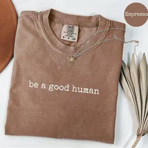 Comfort Colors Be a Good Human T-Shirt, Positive Message Tee for Women or Men, Inspirational Kindness Graphic Shirt, Trendy Daily Reminder