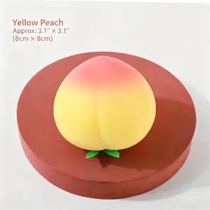 Simulated fresh fruit–shaped squishy ornament; creative simulated nectarine toy with slow rebound for stress relief and finger training; suitable for outdoor camping and travel entertainment, as well as hiking breaks and play outdoors.