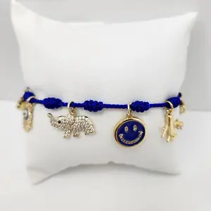 14K Gold Laminated Thread 7 knots Adjustable Bracelet. Elegant Sophisticated Protection Jewelry