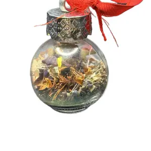 Irdescent Protection Witches Ball - Decorative Ornament with Dried Flowers and Herbs for Home Decor and Spiritual Use