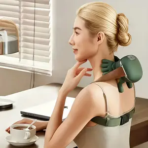 Portable Neck Massager, Heated Back Massage Pillow, Electric Pressure Point Massager, 3 Modes, 2 Heating Levels, 4D Deep Tissue Relief, Portable Pain Relief