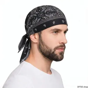 5-Pack Paisley Print Skull Caps for Cycling, Running and Outdoor Sports, Adjustable Breathable Helmet Liner Headwraps for Men Women