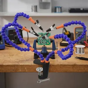 Professional Soldering Station Fixture Kit: Precision Electronic Repair Workbench, Portable PCB Welding Tool with Bench Vise Helping Hands & Plastic Clamp Accessories for Circuit Board Soldering